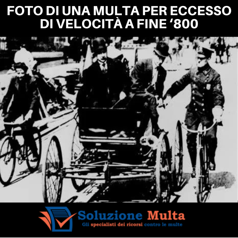 foto di una multa per eccesso di velocità a fine 1800