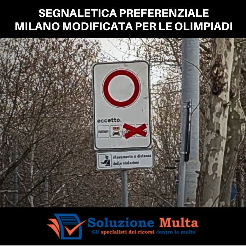 multe preferenziale milano olimpiadi